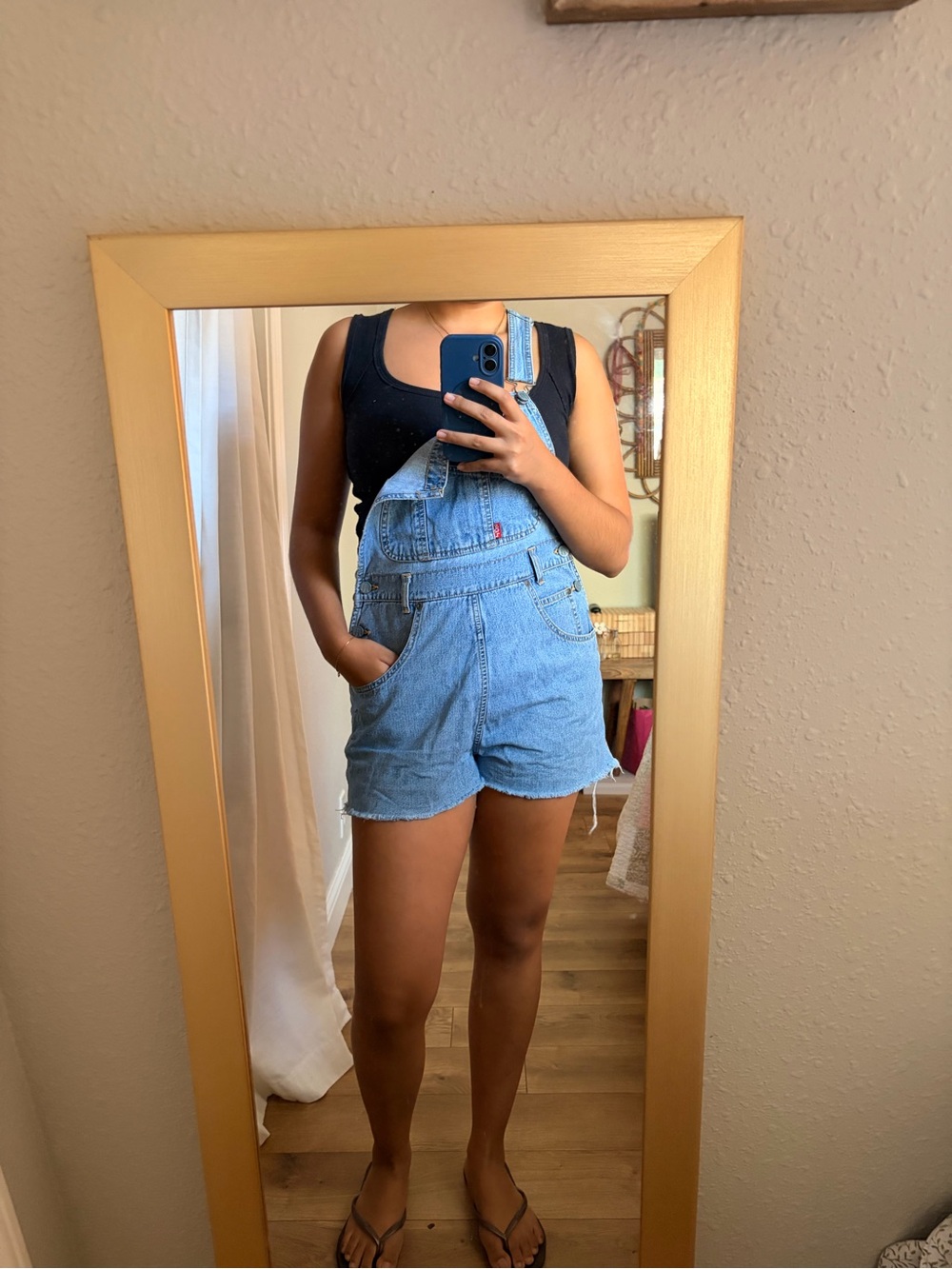 Squeeze Light Blue Denim Short Overalls